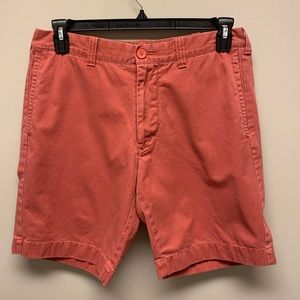 J. Crew 33 Orange Flat Front Cotton Twill Shorts
